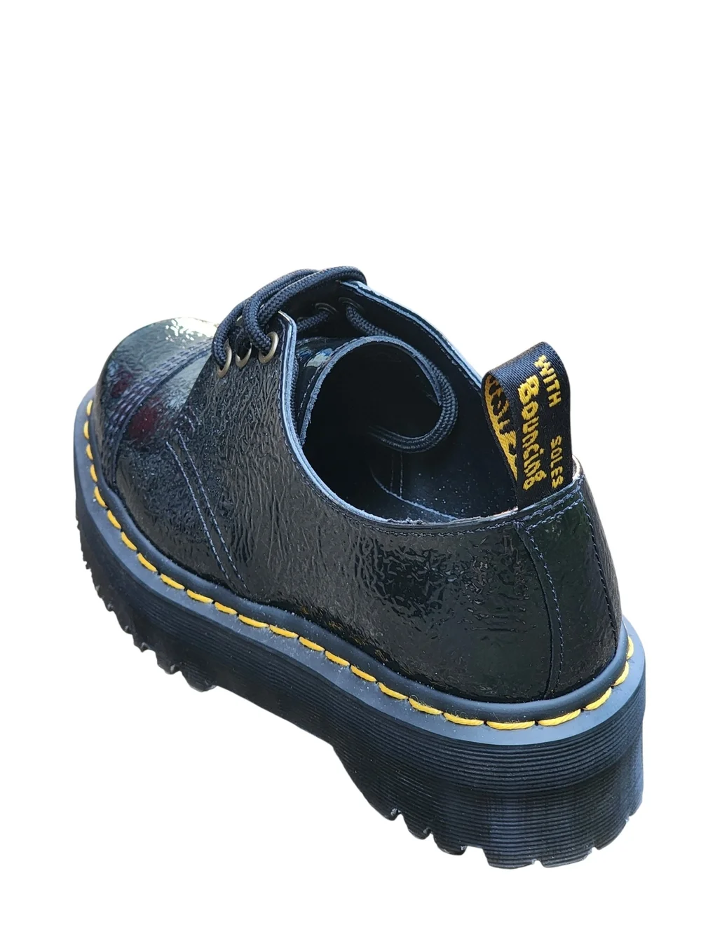 Dr.‎ Martens Black Patent Lace-Up Platform Shoes